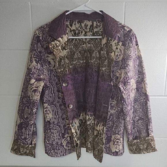 Lightweight Cotton Vintage Button-up Reversible Shirt Festival Shacket Jacket - Picture 12 of 12